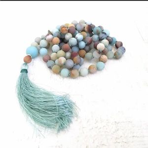 Matte Amazonite Mala Beads Necklace
